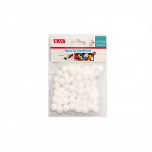 Palline Pompon ILAN 1,5 cm Bianche 60 Pezzi per Decorazioni Artigianali - Product Image 1