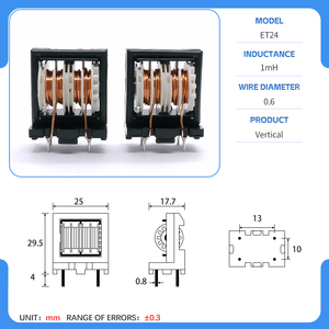 <span class=keywords><strong>ET20</strong></span> hiệu quả cuộn cảm 20mh phổ biến chế độ Choke Bộ lọc tín hiệu và tiếng ồn đàn áp điện từ EMI Lọc - Product Image 4