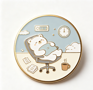 <b>Cute</b> <b>Bear</b> Enamel Coin Pin Round Metal Craft Lapel Pin Office Desk Gift Decor - Product Image 2