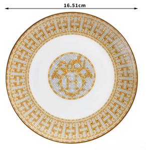 Assiettes et Plats en Porcelaine Chevaux Mosaïque Nordique, Décorations de Fête de <span class=keywords><strong>Luxe</strong></span>, Décors Maison pour Salle à Manger, Technique de Gravure, Vente en Gros - Product Image 5