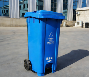 <span class=keywords><strong>Bidone</strong></span> della spazzatura in plastica da esterno da <span class=keywords><strong>120</strong></span> <span class=keywords><strong>litri</strong></span> con pedale, ruote e coperchio. - Product Image 3