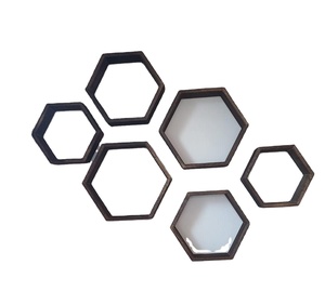 Estantes flotantes hexagonales Almacenamiento de granja Estante de pared de nido de abeja Youlike Madera montada Sala de estar Caja de color natural - Product Image 2