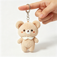 Porte-clés en peluche personnalisé avec logo, design ours en peluche mignon, breloque de sac à dos, jouet en peluche doux sur mesure