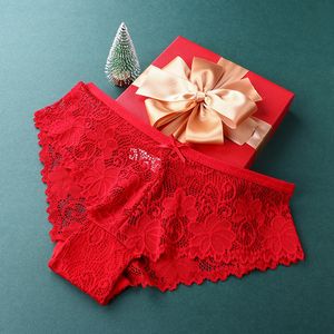 여자의 섹시한 미드 라이즈 꽃 나비 레이스 팬티 통기성 비키니 스타일 여성용 로맨틱 속옷 도매 Dropshipping 제품 - Product Image 3