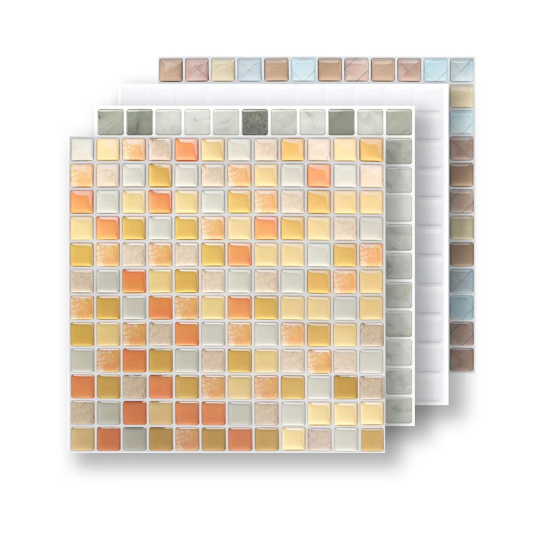 PU Material Tile In Peel And Stick Mosaic Tile Line Good Quality Glass Mosaic Tile For Wall Decor