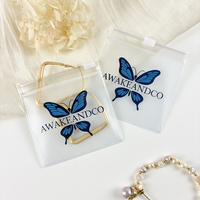 Mini bolsa pequeña con cremallera de PVC, joyería transparente gruesa esmerilada, embalaje transparente, bolsa con cierre de cremallera, bolsas de joyería con logotipo personalizado