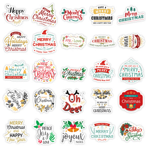 2024 nuevo 50 Uds saludos de Navidad <span class=keywords><strong>frases</strong></span> pegatinas de grafiti <span class=keywords><strong>para</strong></span> decoración de <span class=keywords><strong>pared</strong></span> de botella pegatina de regalo de Festival - Product Image 4