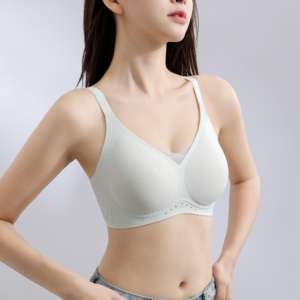 Sujetador de Alta Calidad, Grado 10A, Antibacterial, Modal, Tejido Fino, Cómodo, Transpirable, Color Claro, Sin Varillas, Push-Up, Copa 3/4 - Product Image 4