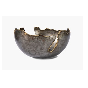 Centre de table de forme arrondie Bol à fruits décoratif Design fait à la main Bol de service alimentaire en métal par exportateur indien - Product Image 6