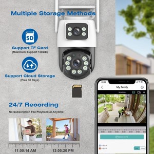 Caméras IP 6MP avec système de vidéosurveillance <span class=keywords><strong>sans</strong></span> <span class=keywords><strong>fil</strong></span> Audio de sécurité à double objectif <span class=keywords><strong>Kit</strong></span> de caméra WiFi 8CH NVR Ensemble de vidéosurveillance ICse - Product Image 4
