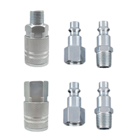 6 pièces style américain 1/4NPT compresseur d'air coupleur de tuyau fer nickelé coupleur pneumatique connecteur femelle