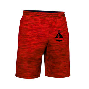 กางเกงขาสั้นสำหรับผู้ชาย,กางเกงโยคะสีแดงมีกระเป๋า - Product Image 1