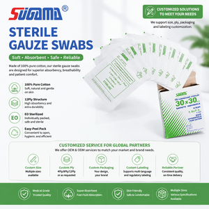<span class=keywords><strong>Compresses</strong></span> médicales <span class=keywords><strong>stériles</strong></span> jetables absorbant coton <span class=keywords><strong>10x10</strong></span> tampons de gaze stérile - Product Image 3