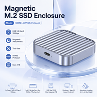 Carcasa Magnética para SSD NVMe M.2 sin Herramientas, USB 3.2 Gen2 de 10 Gbps, Aluminio, 2230 M.2 M-Key, Máximo 2 TB, Carcasa Externa Portátil para Disco Duro