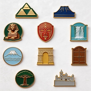 Distintivo in Metallo Piramide di Giza <span class=keywords><strong>e</strong></span> Sfinge, Icona dell'Antico Egitto, Spilla da Bavero Smaltata, Regalo Souvenir, Spilla Distintiva Personalizzata Moderna - Product Image 1