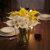 Groothandel 34cm Calla Lelie Kunstbloemen PU Real Touch Enkelstam Kunstbloem voor DIY Bruiloft Feest Tafel Bloemdecoratie