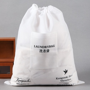 <span class=keywords><strong>Bolsa</strong></span> de Lavandería con Cordón Personalizada con Logotipo en Color, Ecológica, Reutilizable, de Tela No Tejida, Impresa, para Hotel - Product Image 1