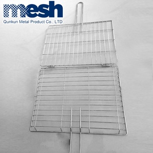 QUNKUNシルバーBBQグリルワイヤメッシュ304または201ステンレススチール耐久性と耐候性27x27x25cm - Product Image 4