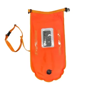 Waterproof Phone Case Included Safety Inflatable Air Visible Swim Float Dry Bag Swim Buoy Tow Floats With Adjustable Waist Belt