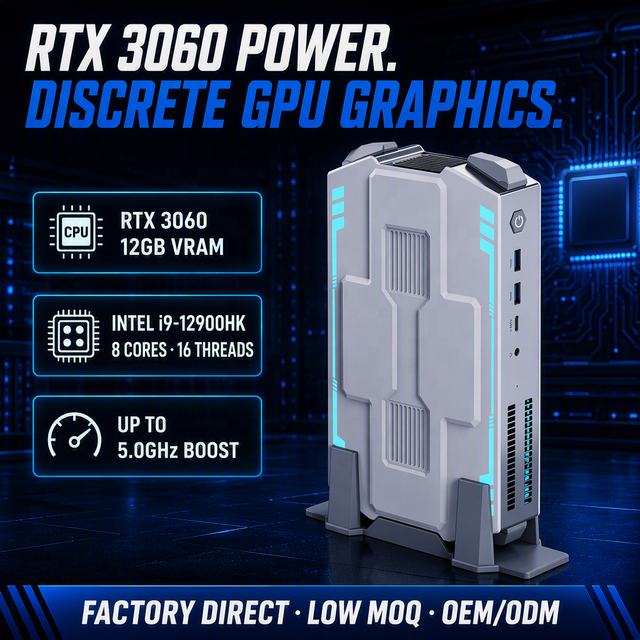 Mini Office Gaming Desktop Computer Intel Core I7 I9 12th 13th Gen RTX3060 12G Graphics Card Windows 10/11 Portable Mini PC