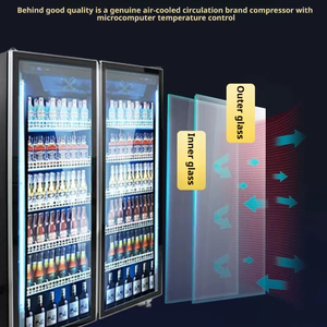 Vitrine Réfrigérée Commerciale en Acier Inoxydable pour Plats Chauds à la Française et Légumes, avec Porte Vitrée et Éclairage LED, pour Hôtels - Product Image 4