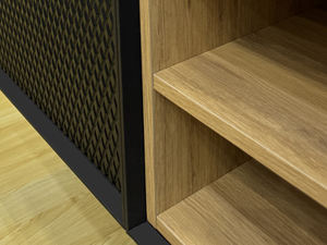 Meuble-lavabo flottant moderne à suspension murale en MDF miroir rectangulaire à LED personnalisé pour salle de bain - Product Image 3