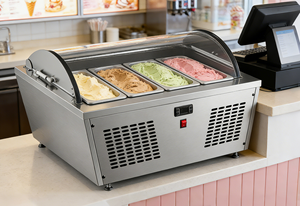 Vitrina Refrigerador <span class=keywords><strong>Congelador</strong></span> Exhibidor de Helado Gelato de Vidrio <span class=keywords><strong>para</strong></span> <span class=keywords><strong>Mostrador</strong></span> - Product Image 2