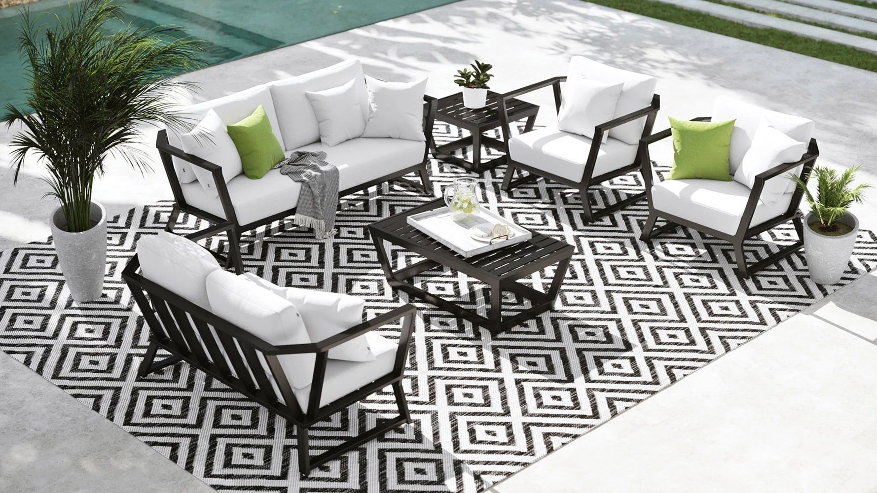 European design aluminum frame outdoor coffee table Patio Furniture coffee tables