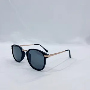 2024 personalizado Retro negro marco redondo Metal primavera pies Hawksbill UV400 gafas de sol PC Material personalizado moda hombres mujeres