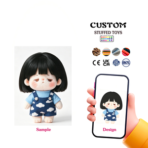 Gantungan Kunci Boneka Plush Pendek Berambut Hitam Custom, Penjualan Langsung Pabrik, Kain Lembut, Gantungan Kunci Boneka Plush Berkualitas Tinggi Custom - Product Image 1