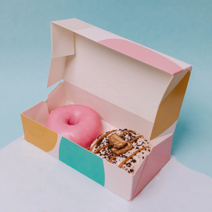 Оптовая продажа из Китая: Экологичные подарочные коробки для выпечки и пончиков из переработанных материалов с матовой ламинацией, для <span class=keywords><strong>2</strong></span>, 4, 6 штук. - Product Image 3