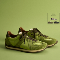 Sneakers rétro en daim respirant avec empeigne en toile, baskets de jogging vintage, chaussures de sport décontractées polyvalentes pour hommes et femmes