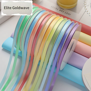 Cinta delgada de color sólido de 1.0 cm para empaquetar ramos de flores, lazos para regalos, cinta para hornear, lazos para regalo, correa tejida DIY. - Product Image 1