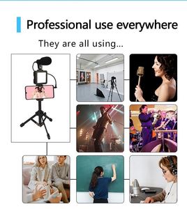 Micro Thu Âm Chuyên Nghiệp Cho Bộ Loa Podcast Tik Tok Vlogger Studio Vlog Video Với Mic Ghi Âm Với Đèn LED - Product Image 5