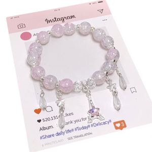 Pulsera de cuentas craqueladas de colores de moda con diseño de palomitas de maíz y dije de estrella elegante para mujer y niña - Product Image 5
