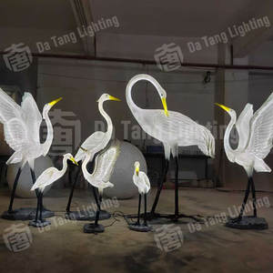 Escultura decorativa de garza con luz LED para exteriores, IP65, lámpara de pájaro para parque, césped, decoración festiva - Product Image 3