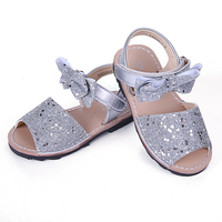 Pettigirl Toddals Girl Sandals with BowカジュアルキッズレザーサンダルBuck Wholesale Shoes for Girls A-KSG005-03S