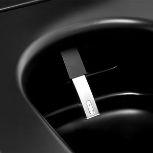 A215 Premium Quality Japanese Smart Toilet <b>Seat</b> Matt Black Intelligent <b>Floor</b> Mounted with Square Bowl Shape Soft Closing Cover - Product Image 2