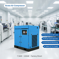 Compresseurs à vis industriels à faible bruit, haute efficacité, 10HP, 15HP, 20HP, compresseur d'air rotatif de type vis PM VSD avec sécheur d'air