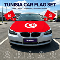 Housse de voiture personnalisable avec drapeau de capot, fournie directement par le fabricant, avec bannière de capot de l'équipe de football de la Tunisie