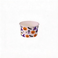 Bol à crème glacée en papier kraft enduit de PE à paroi simple, jetable, recyclable, impression de logo personnalisée, 3-12 oz, gobelet à dessert, aliments congelés