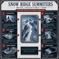 Carte de collection en métal personnalisée, série Snow Ridge Summiters, impression HD, souvenir, cadeau, vente en gros, usine OEM ODM
