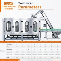 Ligne de production d'eau potable automatique 3-en-1 12000 BPH – Machine de remplissage d'eau automatique pour le lavage, le remplissage et le bouchage des bouteilles en plastique