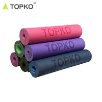 TOPKO 주문 인쇄 반대로 미끄러짐 방수 두 배 색깔 TPE 요가 매트