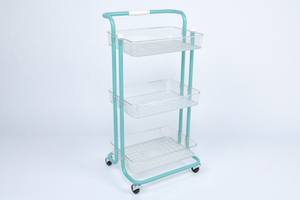 รถเข็นเหล็กอเนกประสงค์สำหรับเก็บของอเนกประสงค์ใช้ในห้องครัวห้องนั่งเล่นห้องนอน-สำหรับของกระจุกกระจิกเบ็ดเตล็ด - Product Image 5