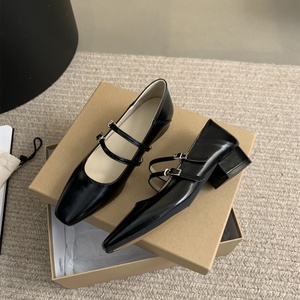 Nouvelles Chaussures Mary Jane Coréennes Printemps-Automne 2026 pour Femme, à Bout Carré, Double Boucle, Talon Carré Épais, Escarpins à Bouche Peu Profonde pour Assortir - Product Image 2