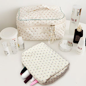 3PCS Eco-Friendly Portable Large Travel Cute Floral Zipper Closure <b>Makeup</b> <b>Case</b> Cosmetic & for Bags for Women Girls - Product Image 4