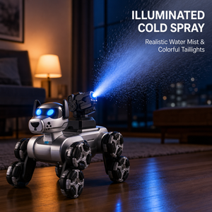 Großhandel Intelligenter Sprüh-Stunt-Roboterhund Spielzeug 8-Rad-Antrieb 2.4G Fernbedienung Elektrischer RC Roboterhund mit Musik & Lichtern für Kinder - Product Image 4