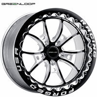 Jantes de course en aluminium forgé léger GL Black 15x10J 17x10J 5x4.5 7.9 Backspace Beadlock pour Mustang GT Drag Racing