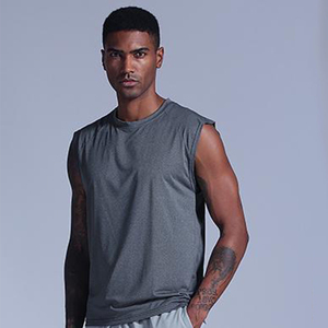Casual Sporty Quick Dry Breathable O-Neck Sleeveless 100% Polyester T-Shirt Undershirt <b>Singlets</b> Wear Vest <b>For</b> <b>Men</b> - Product Image 6
